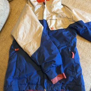 Kids Patagonia Ski Jacket - blue, white and pink size XS/5,6